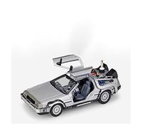 Scale Die-Cast Metal 1 24 For DMC-12 Delorean Back To The Future Time Machine Diecast Alloy Model Car Gift For Vehicles Fans(B)