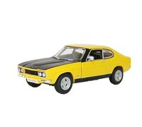 Scale Die-Cast Metal 1:32 For Ford Capri RS2600 1970 With Open Doors Alloy Car Model Suitable For Christmas Decorations Yellow For Vehicles Fans