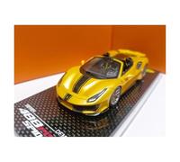 Scale Die-Cast Metal 1:43 Scale For Ferrari 488 Pista Spider Convertible Yellow Resin Sports Car Model Classic For Vehicles Fans