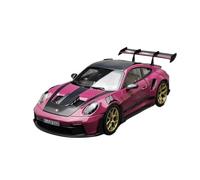 Scale Diecast Model 1:18 For 911 992 GT3 RS Alloy Car Model White Car Carbon Cover Super Sports Car Series Decoration Pre-Built Model Motor Vehicles(Pink)