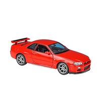 Scale Diecast Model 1 24 For Nissan Skyline GT-R R34 DieCast Simulation Car Model Collection Gift Toy Pre-Built Model Motor Vehicles(B)