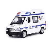 Scale Diecast Model 1 32 For Ambulance Fire Engine Police Car Diecast Alloy Auto Model With Light Pull Back Pre-Built Model Motor Vehicles(B)
