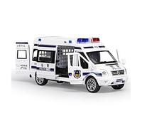Scale Diecast Model 1 32 For Ambulance Police Car Model Toy With Light Fire Engine Vehicle Alloy Diecast Mode Pre-Built Model Motor Vehicles(C)