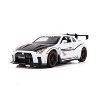 Scale Diecast Model 1 32 For NISSAN-GTR R35 Alloy Car Model Diecast Race Sport Car With Light Toy Vehicles Pre-Built Model Motor Vehicles(White)