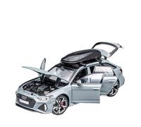 Scale Diecast Model 1:32 For RS6 Model Car Black Edition Customized For Kids Realistic Simulation, Diecast Metal For Boys Pre-Built Model Motor Vehicles(Silver)