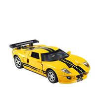 Scale Diecast Model 1 32 Scale Car Model For FORD GT Racing Car Sound And Light Alloy Diecast Simulation Car Toy Car Kid Toy Pre-Built Model Motor Vehicles(Yellow)