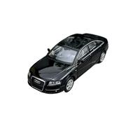 Scale Diecast Model 1:64 For A6L C6 Black Silver Police Alloy Scale Car Model Small Metal Toy Car Space Collection Pre-Built Model Motor Vehicles(Black)