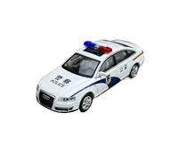 Scale Diecast Model 1:64 For A6L C6 Black Silver Police Alloy Scale Car Model Small Metal Toy Car Space Collection Pre-Built Model Motor Vehicles(White)
