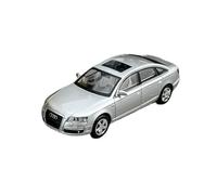 Scale Diecast Model 1:64 For A6L C6 Black Silver Police Alloy Scale Car Model Small Metal Toy Car Space Collection Pre-Built Model Motor Vehicles(Silver)