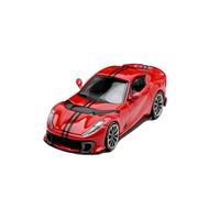 Scale Diecast Model 1:64 For Prancing Horse 812C Alloy Car Model Red White Stripe/Black Small Scale Metal Vehicle Pre-Built Model Motor Vehicles(Red)