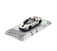 Scale Diecast Model 1:64 For Prancing Horse Novitec 488 Alloy Car Model Convertible Supercar Finished Collection Pre-Built Model Motor Vehicles(White)