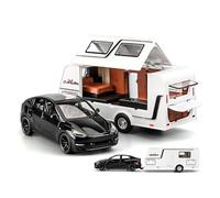 Scale Diecast Model Car 1 32 For Tesla Modely Alloy Simulation Trailer RV Toy Car Model Collection Ornaments Metals Car Model(Black)