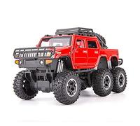 Scale Diecast Model Simulation Car Model 1 28 Scale Alloy Diecast Car Model For Hummer H2 Car Pull Back Sound And Light Metal Car Pre-Built Model Motor Vehicles(Red)