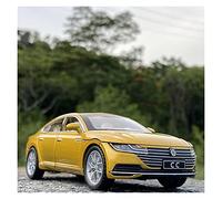 Scale Diecast Model Simulation Car Model 1 32 Alloy Diecast Car Model For Volkswagens CC Coupe Pull Back Sound And Light Metal Pre-Built Model Motor Vehicles(Yellow)
