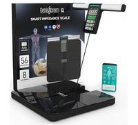 Scale for Body Weight Digital Bathroom Scale 32x35cm GeniaScreen with App and LCD Display Max 220Kg Step-On Technology - 56 Measurements for Muscle Mass Fat BMI - Wi-Fi Bluetooth with 8 Electrodes