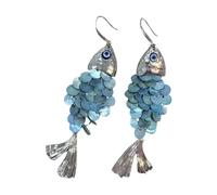 Scale Fringe Drops Earrings Unique Oceanics Design Dangling Jewelry for Women Eye Catching Fish Scale Drops