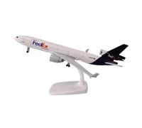 scale model 20cm Die-cast Metal MD-11 Alloy Airplane Model McDonnell Douglas Scale Toy Airplane Kit For Boys Aviation Aircraft single plane(Federal)