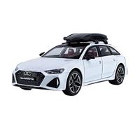 Scale Model Car Replica 1:24 Scale Alloy Diecast Mini Model Car For Audi RS6 Station Wagon Luxury Static Desktop Souvenir Ornaments Motor Vehicles(White)