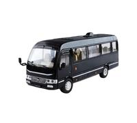 Scale Model Car Replica 1:24 Scale Alloy Diecast Simulation Model Vehicles For Toyota Coaster Static Luxurious Collection Exhibits Motor Vehicles(Black)