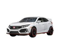 Scale Model Car Replica 1:32 Scale 15cm Alloy Diecast Simulated Mini Car Model For Honda Civic Type-r Luxury Souvenir Ornaments Motor Vehicles(White)