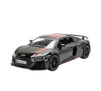 Scale Model Car Replica 20cm Long 1:24 Scale Simulated Alloy Diecast Metal Car Model For Audi R8 V10 Miniature Collectible Ornaments Motor Vehicles(Black)