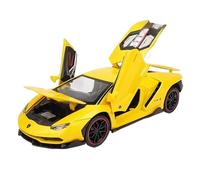 Scale Model Car Replica 21cm Long 1:24 Scale Simulated Alloy Diecast Metal Car Model For Lamborghini LP770 Collectible Ornaments Motor Vehicles(Yellow)
