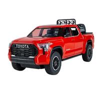 Scale Model Car Replica 22CM Scale Model Car 1/24 For Toyota Tundra Off-road Pickup Truck Simulation Miniature Pull Back Vehicles Motor Vehicles(Red)