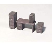 Scale Model Scenery AX040-OO Vintage Office Furniture (Filing Cabinets & Desks) For OO Scale Model Railway Layouts & 1:76 Diecast Dioramas