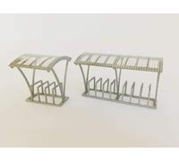 Scale Model Scenery LX124-OO Modern Bicycle Shelters (Pack of 2) For OO Scale Model Railway Layouts & 1:76 Diecast Dioramas