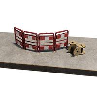 Scale Model Scenery LX369-OO Folding Roadworks Barriers Laser Cut Kit For OO Scale Model Railway Layouts & 1:76 Diecast Dioramas
