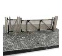 Scale Model Scenery OO Scale Model Railway Crossing/Yard Gates Kit (Large & Small Gates, 3 Posts, Glue & Applicator) - NYMR/Goathland Style - Teen & Adult