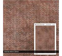 Scale Model Scenery TX081-OO English Bond Aged Red Brick Paper (Pack of 5) For OO Scale Model Railway Layouts & 1:76 Diecast Dioramas