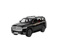 Scale Model Vehicle 1:24 Toyota Land Cruiser LC300 Off-Road Vehicle Model Sound and Light Pull Back Toy Car Gift Finished Model (Color: Black)