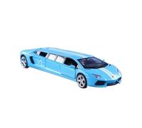 Scale Model Vehicle 1:32 Lamborghini Extended Version Sports Car Scale Model Car Sound and Light Pull Back Toy Car Gift Finished Model (Color: Blue)
