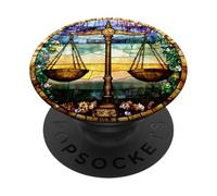 Scale of Justice Symbol Round Art Design PopSockets Adhesive PopGrip