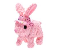 Scale Plush Rabbit Plush Toy - Interactive Electronic Simulated Cashmere with Hat | Walking and Trembling Ears, Easter Stuffed Bunny Toy Sound for Education