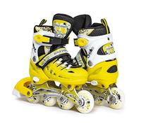 Scale Sports - Adjustuble Roller Skates with light up wheels for children and adults - Kids Inline Roller Skates (yellow, UK 5-7 (EU 38-41) L)