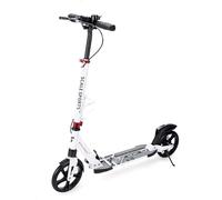 Scale Sports - Folding Kick Scooter for Adults up 100kg, Teens and Kids 7+ with Wing and Disc Handbrakes, Lightweight Kick Scooter with Carry Strap (White)