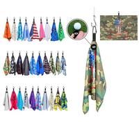 Scale Wear Design Magnetic Microfiber Waffle Golf Towel - Large 16"x24" Clean Golf Club Ball Magnet Clip to Hang on Bag Cart Strong Premium Strength Ultra Absorbent Gear Black Men (Marine Camo Skull)