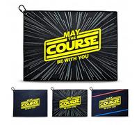 Scale Wear Design May The Course Be with You Golf Towel - Funny Microfiber Cleaning Cloth with Clip for Golf Bags Clubs and Balls War Golf Enthusiasts and Gag Gifts Star (Black Hyperspace)