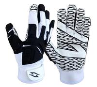 Scale Wear White Stealth Football Lineman Gloves with Tach Grip Silicone Palms. Adult Men's Youth Boys Sticky Lineman Wide Receiver Flag Football Boost Your Game! (Adult-Small, White-Black)
