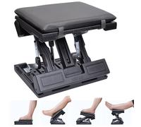 Scalebeard Foot Rest for Under Desk at Work,Height Adjustable Infinite Angle Ergonomic Foldable Footrest for Office, Gaming,Computer, Removable Pad Desk Foot Stool with Massage Beads,All-Season(Gray)