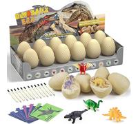 Scaled Dinosaurs Egg Dig Kit - 12 Dinosaur Easter Fossil Eggs, Easter Digging Toy, Fun Science Experiment Kits, Party Gift Basket Stuffed Toy For Kids 3 4 5 6 7 8 9 10+