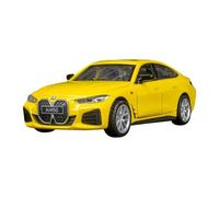 Scaled Model Car Replica 1:34 For BMW I4 M50 Scale Simulation Model Car Diecast Metal Sports Vehicles Sound Light Pull Back Collection Motor Vehicles(Yellow)