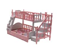Scaled Model Furniture Bunk Bed Realistic For Doll House Miniature Beds For W/Ladder For Preschool Pretend For Play