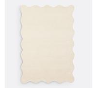 Scalero Scalloped 100% Wool Rug Ecru