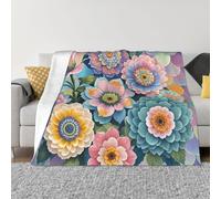Scales and Flowers Pattern Throw Blankets Flannel Blanket Warm Cozy Bed Blanket Lightweight Soft Blankets for Couch Sofa Bed Chair Home Decor 80"X60"