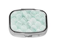 Scales Aqua Mint White Geometry Marble,Meta Pill Box 2 Compartment Medicine Case,Portable Organizer,Rectangle Meta Portable Organizer Pill Box 36 Compartment Medicine Case