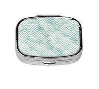 Scales Aqua Mint White Geometry Marble,Meta Pill Box 2 Compartment Medicine Case,Portable Organizer