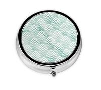 Scales Aqua Mint White Geometry MarbleMeta Pill Box 3 Compartment Medicine Case,Portable Organizer
